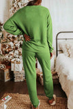 Sequin Lounge Set with Long Sleeve Top and Pants.