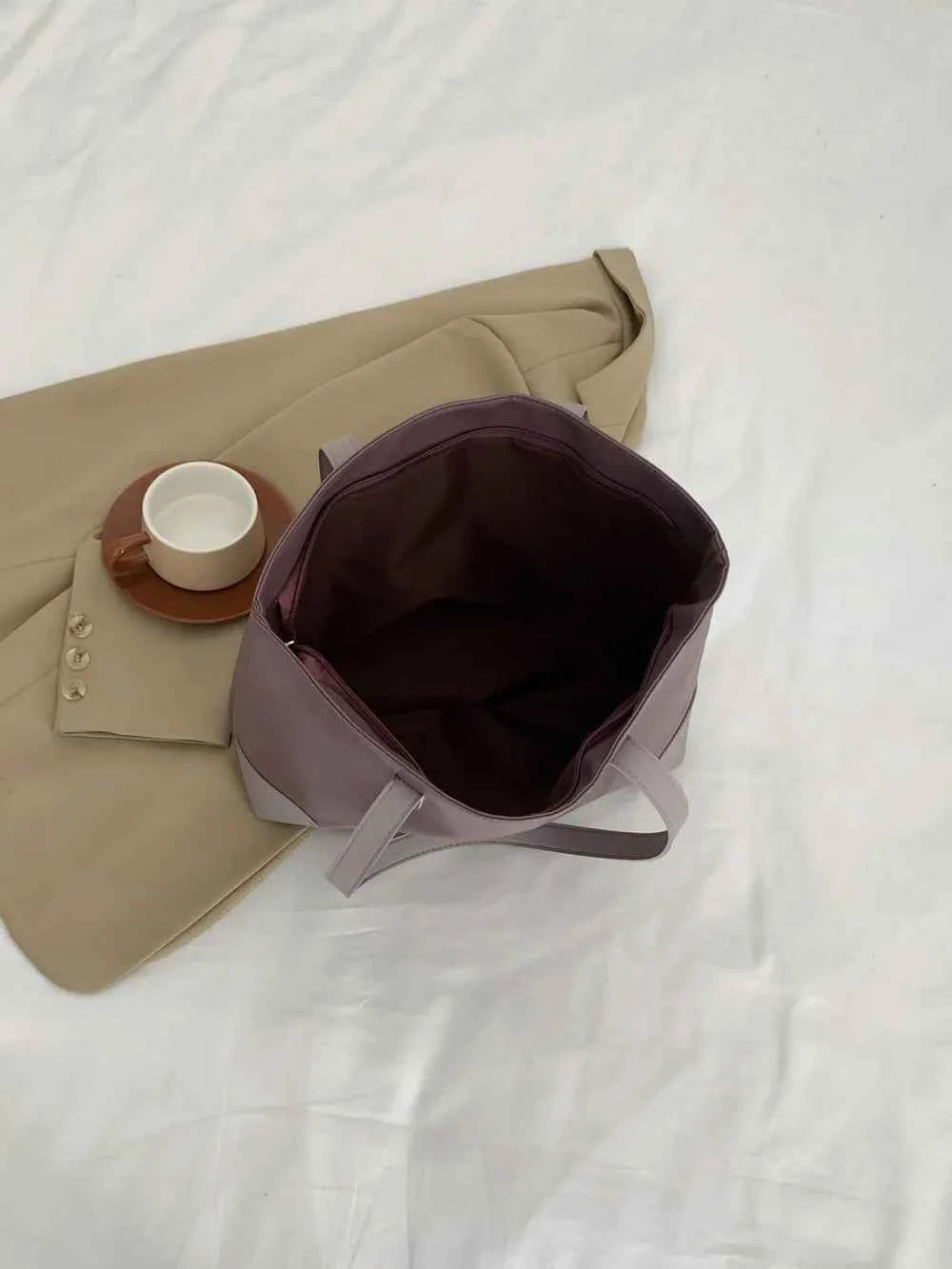 Medium PU Leather Tote Bag.