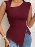 Slit Asymmetrical Tank Top.