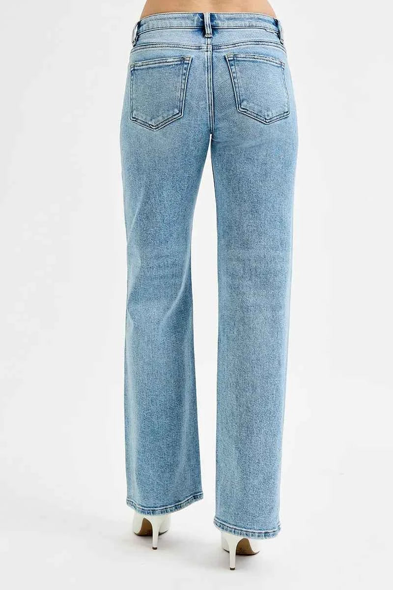RISEN Plus Size Low Rise Ankle Boyfriend Distressed Jeans.
