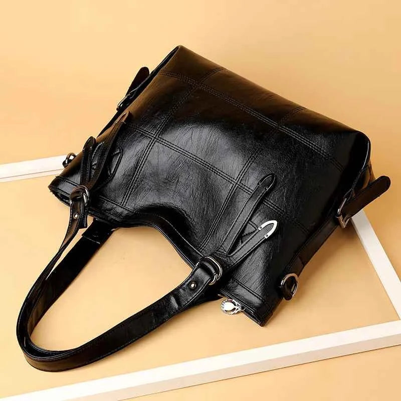 PU Leather Medium Handbag.