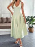 Halter Neck Ruched Midi Dress.