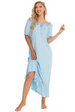 Lace Detail Short Sleeve Lounge Dress.