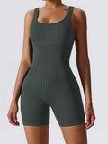Basic Bae Ribbed Sleeveless Active Romper.