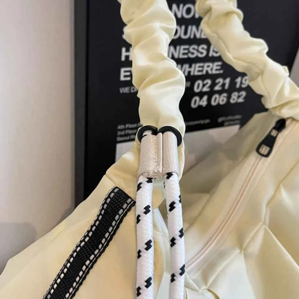 Ruched Large Canvas Tote Bag.