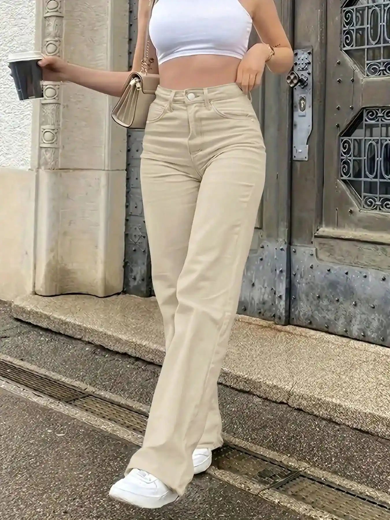 High-Waisted Wide Leg Jeans.