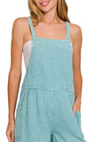 Turquoise Double Gauze Romper with Tie Back Design - EBYNN