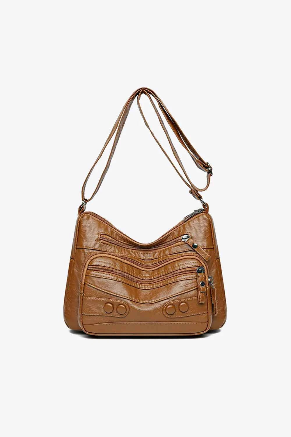 PU Leather Adjustable Strap Shoulder Bag.