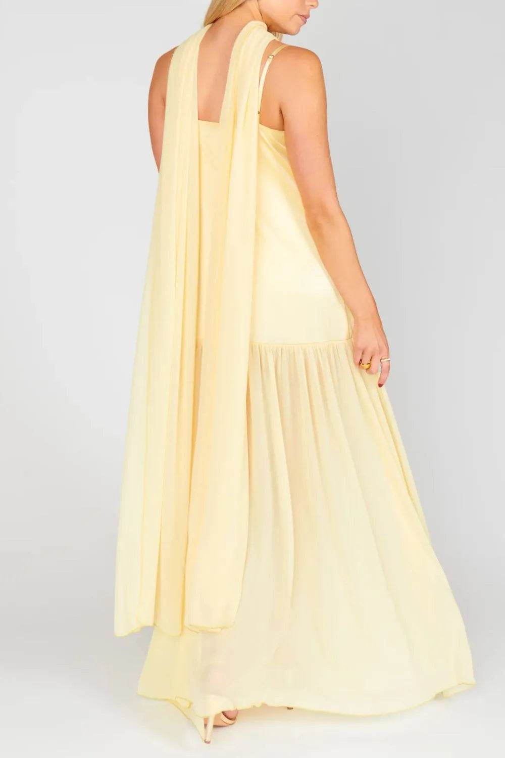 Adjustable Strap Maxi Cami Dress with Scarf - EBYNN