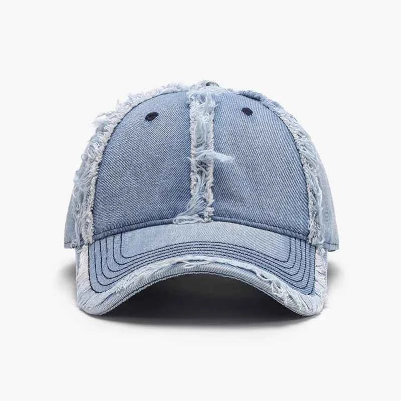 Raw Hem Cotton Baseball Cap.