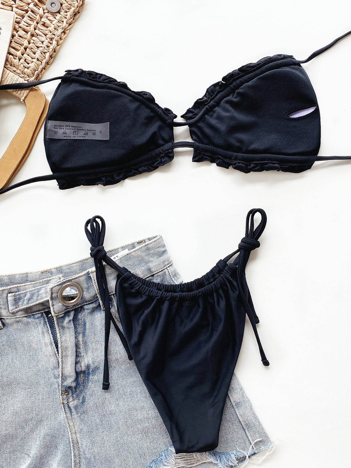 Frill Trill Halter Neck Bikini Set.