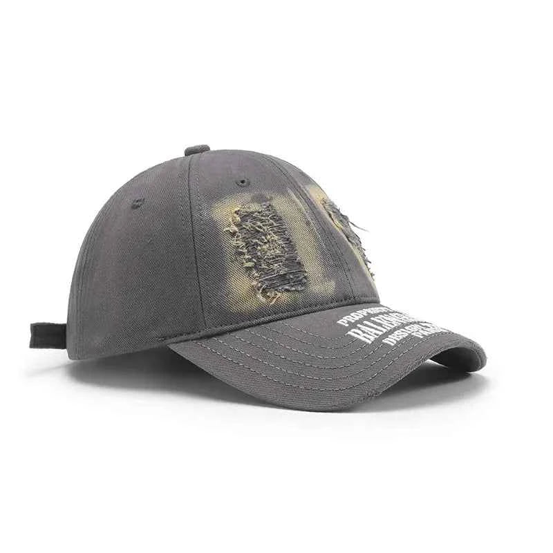 Distressed Cotton Baseball Cap.