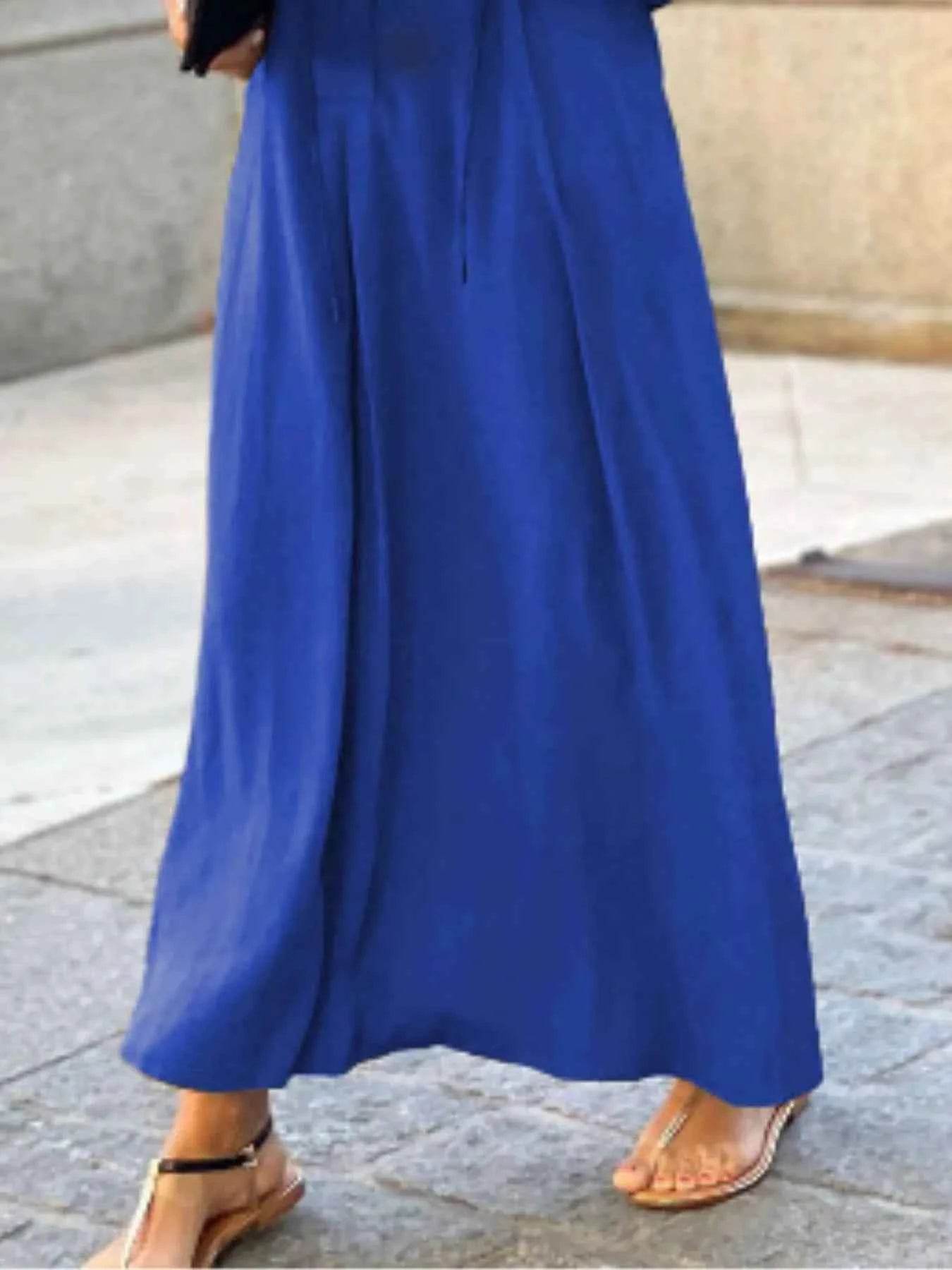 Plus Size Solid Color Maxi Shirt Dress.
