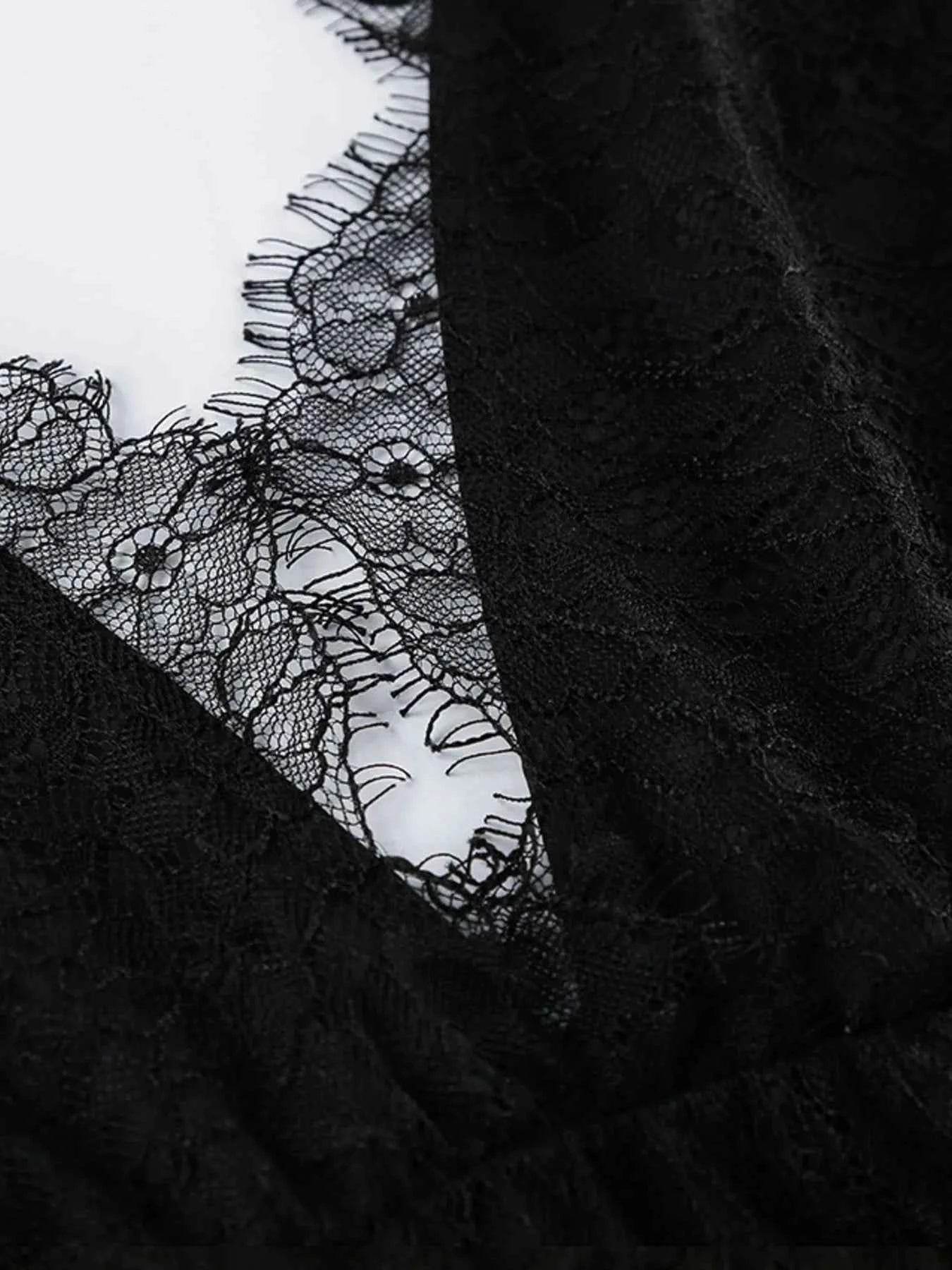 Lace Deep V-Neck Maxi Dress.