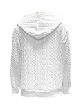 Drawstring Zip Up Hooded Jacket.
