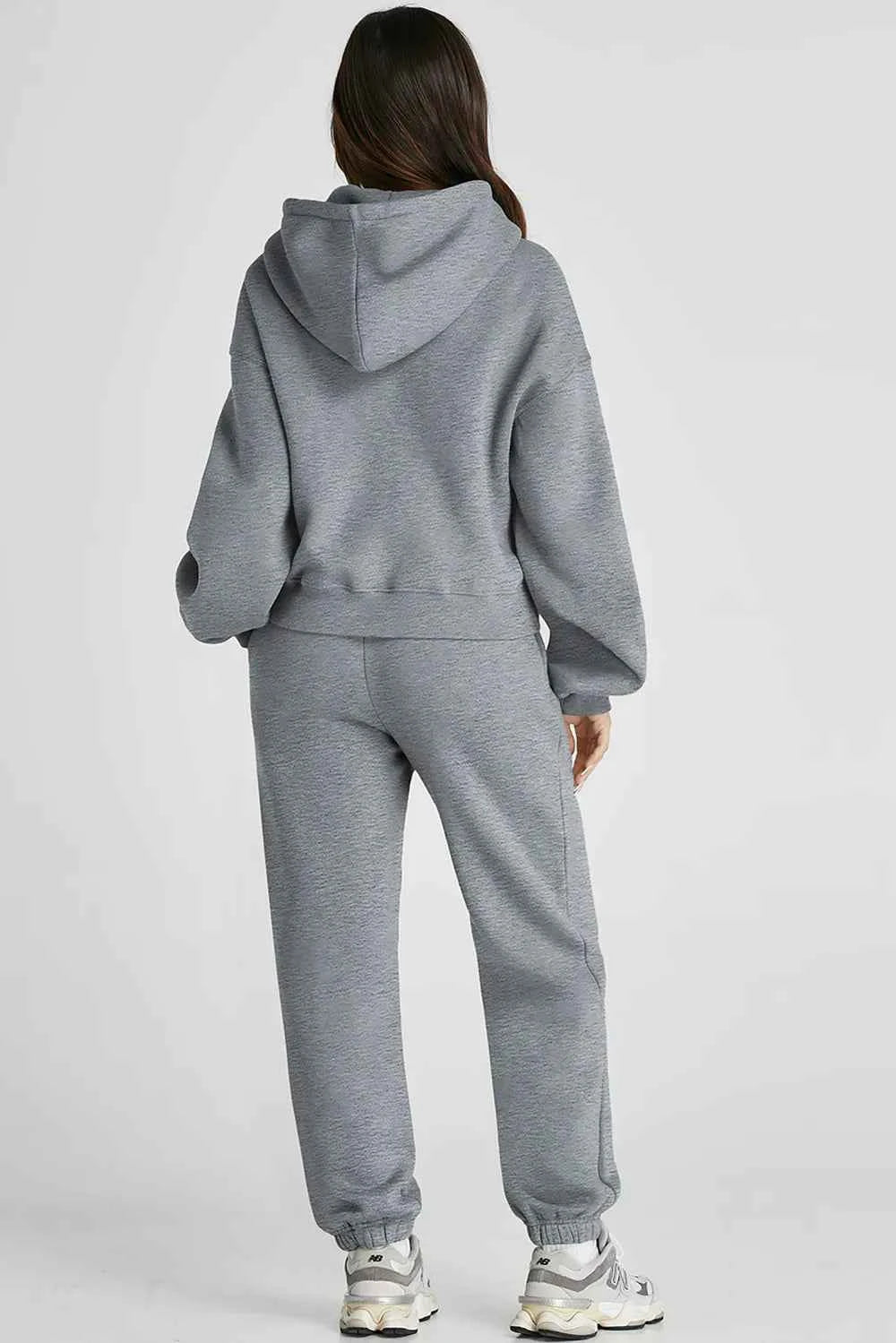 Dropped Shoulder Hooded Active Set - Top & Pants.
