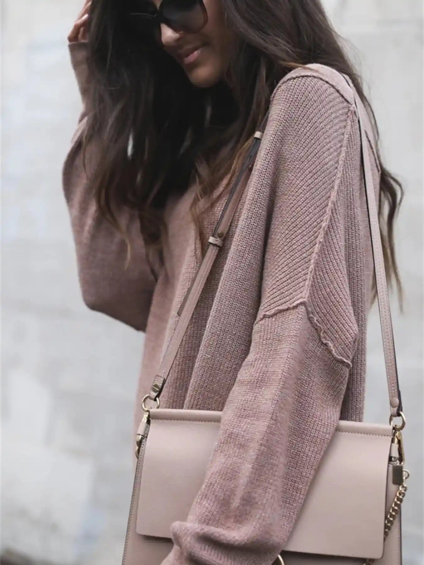 Ribbed Relaxed Fit Long Sleeve Sweater.