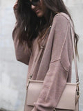 Ribbed Relaxed Fit Long Sleeve Sweater.