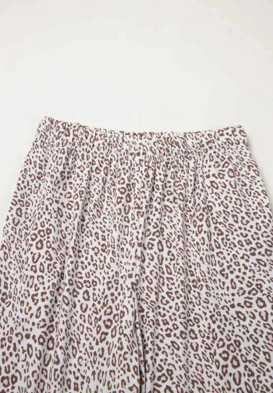 Leopard Print Button Down Long Sleeve Top & Pants Set.