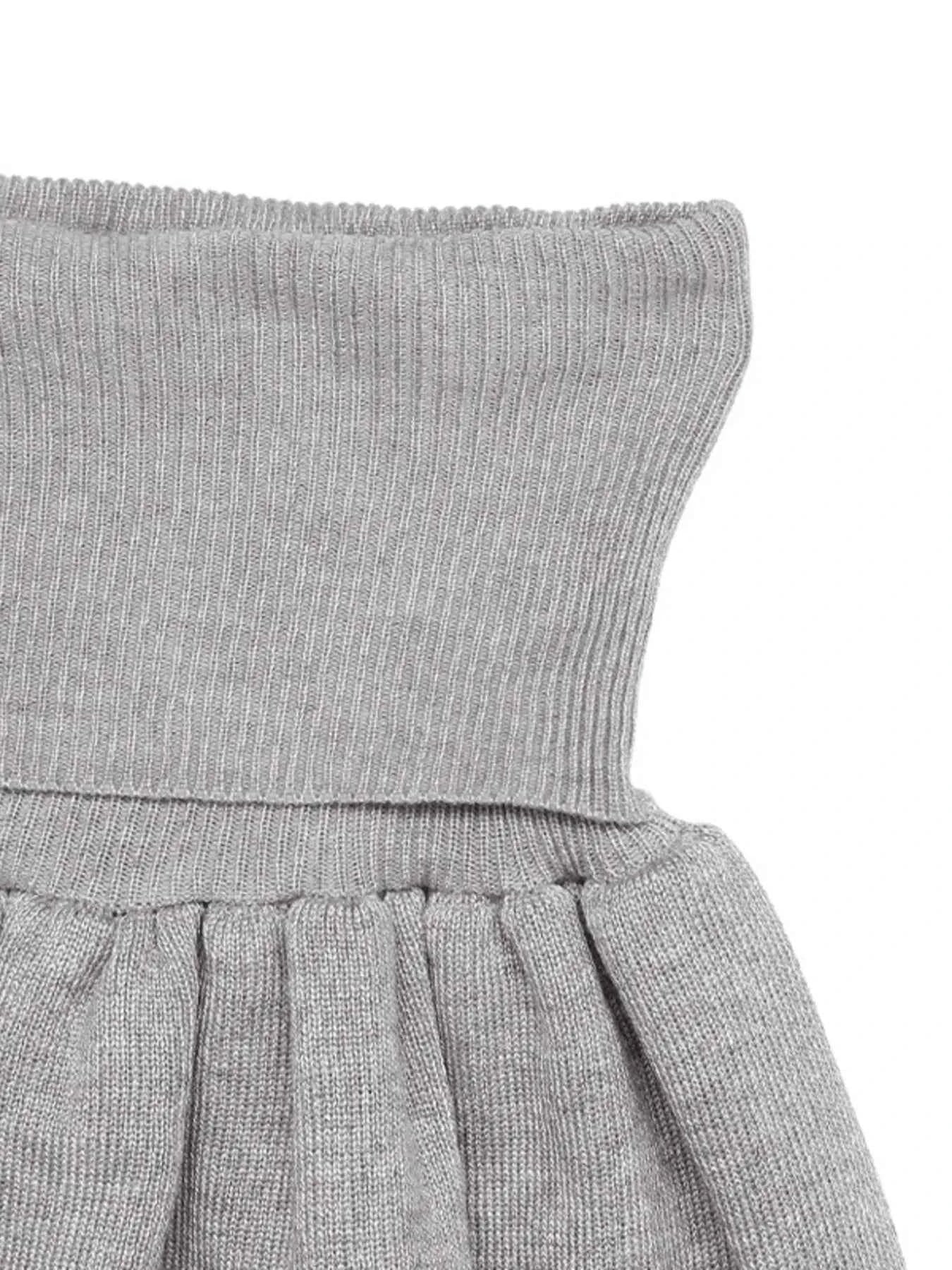 Ribbed Long Sleeve Top and Skirt Knit Set.