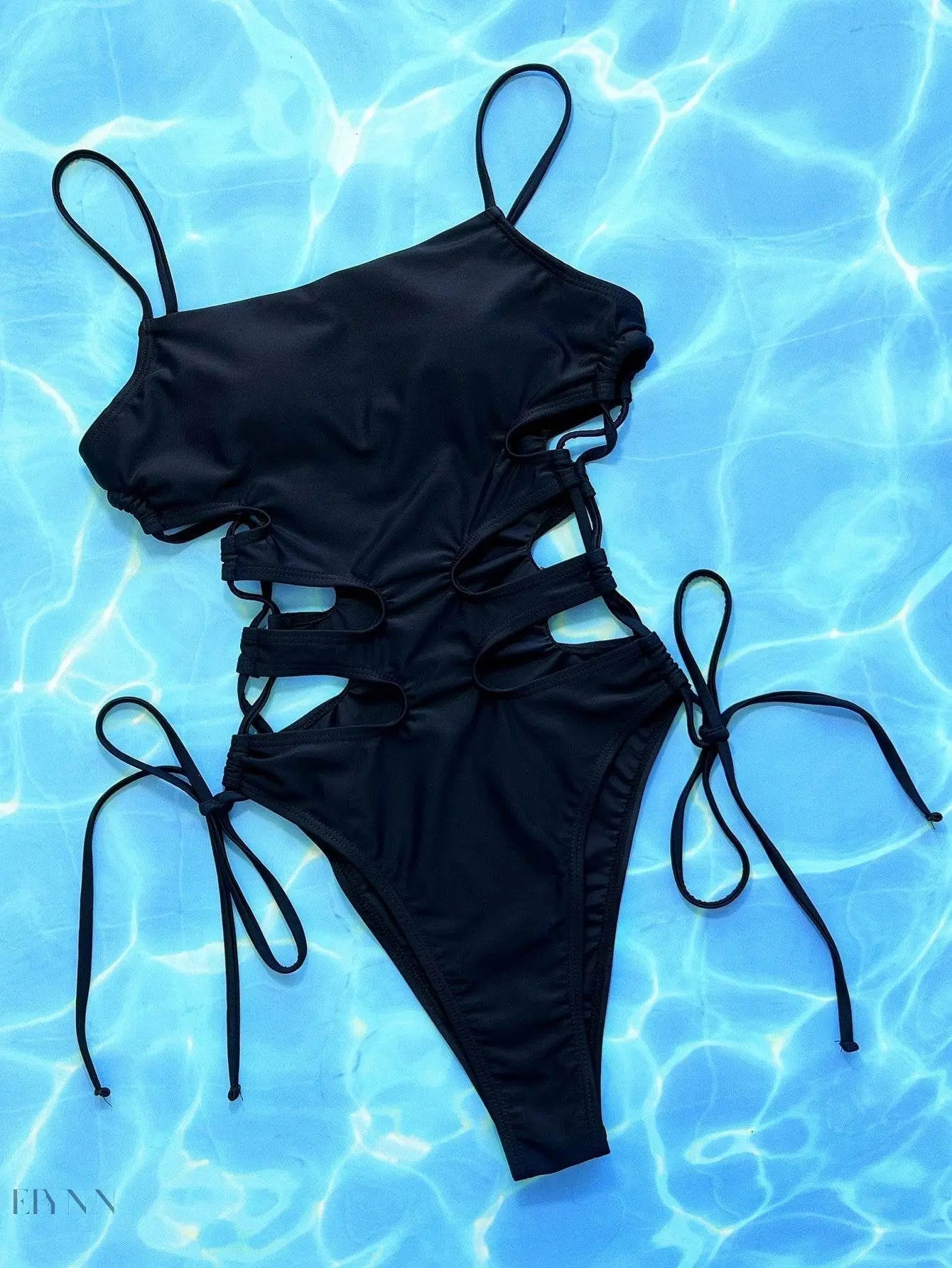 Cutout Lace-Up Spaghetti Strap One-Piece Swimsuit - EBYNN