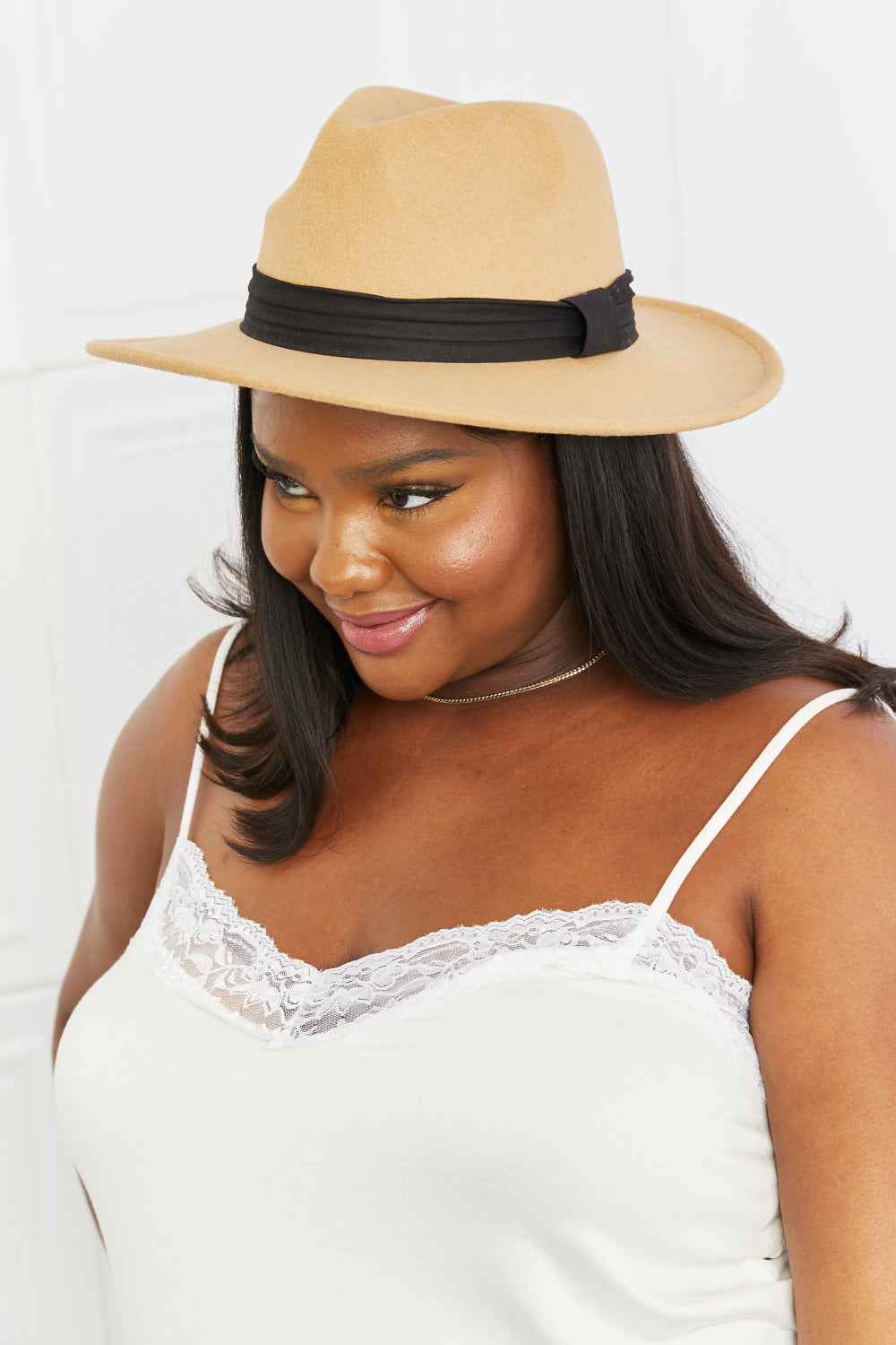 Fame You Got It Dark Tan Fedora Hat.