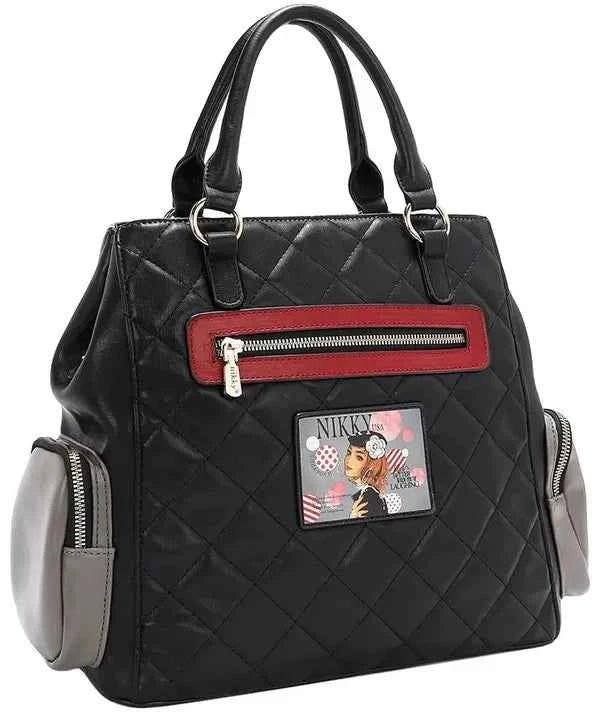 Nicole Lee USA Eco-Leather Handbag with Side Pockets.