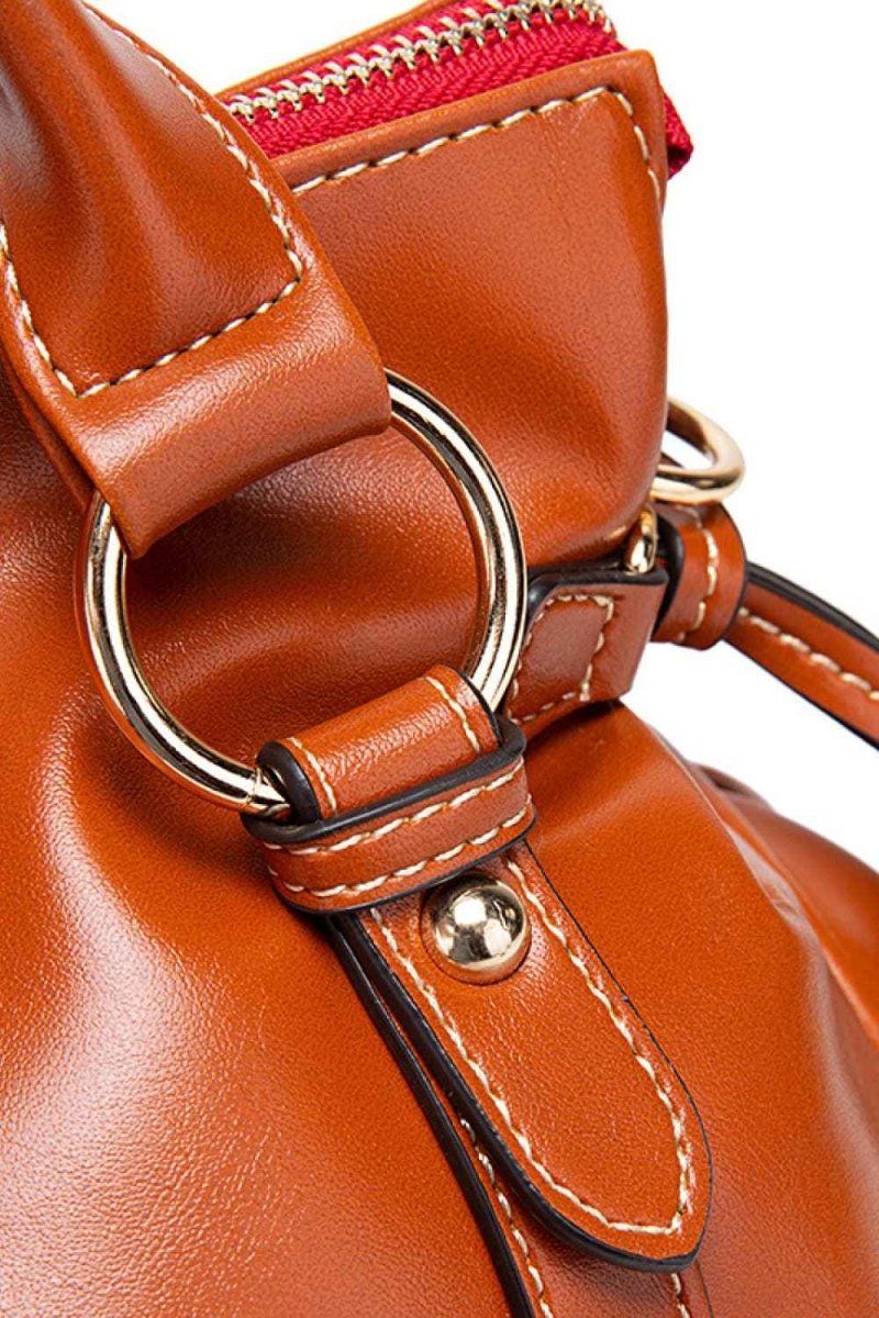 Large PU Leather Handbag with Tassels.