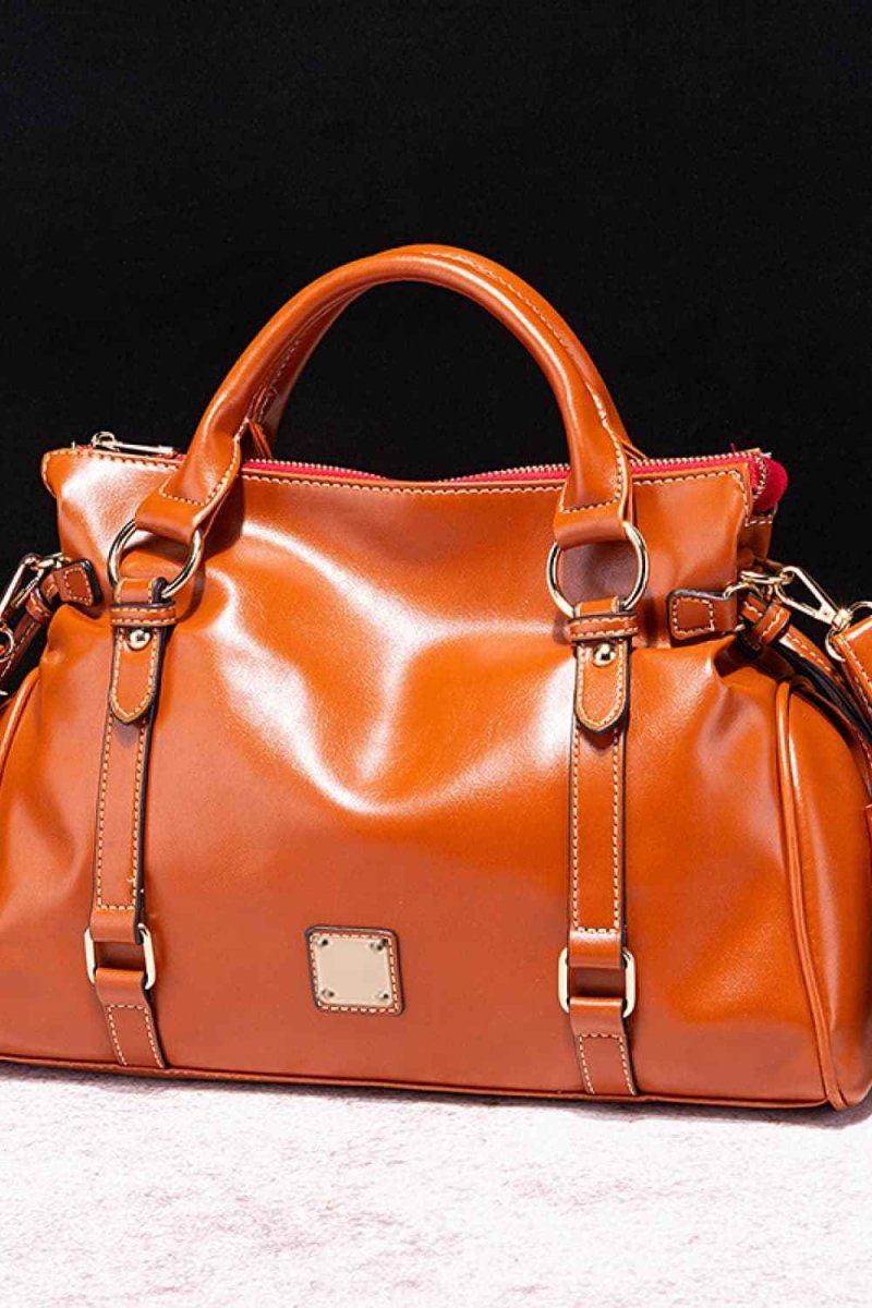 Large PU Leather Handbag with Tassels.