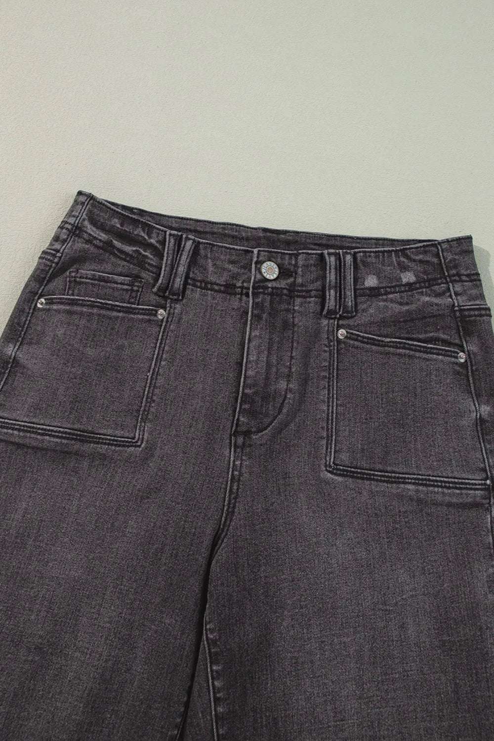 High-Waisted Wide-Leg Vintage Wash Jeans.