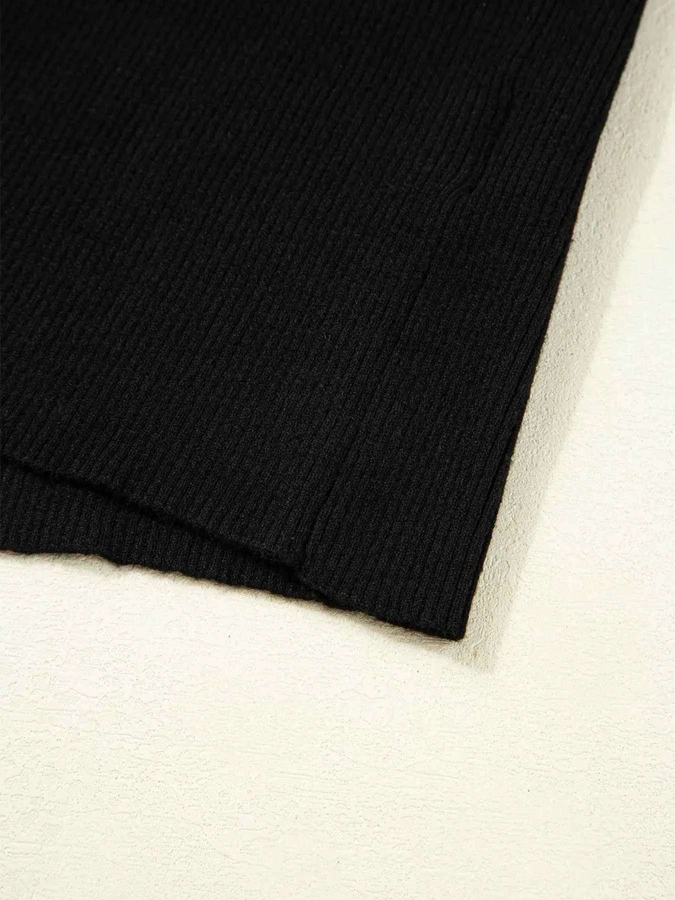 Ribbed Knit Cold Shoulder Sweater.