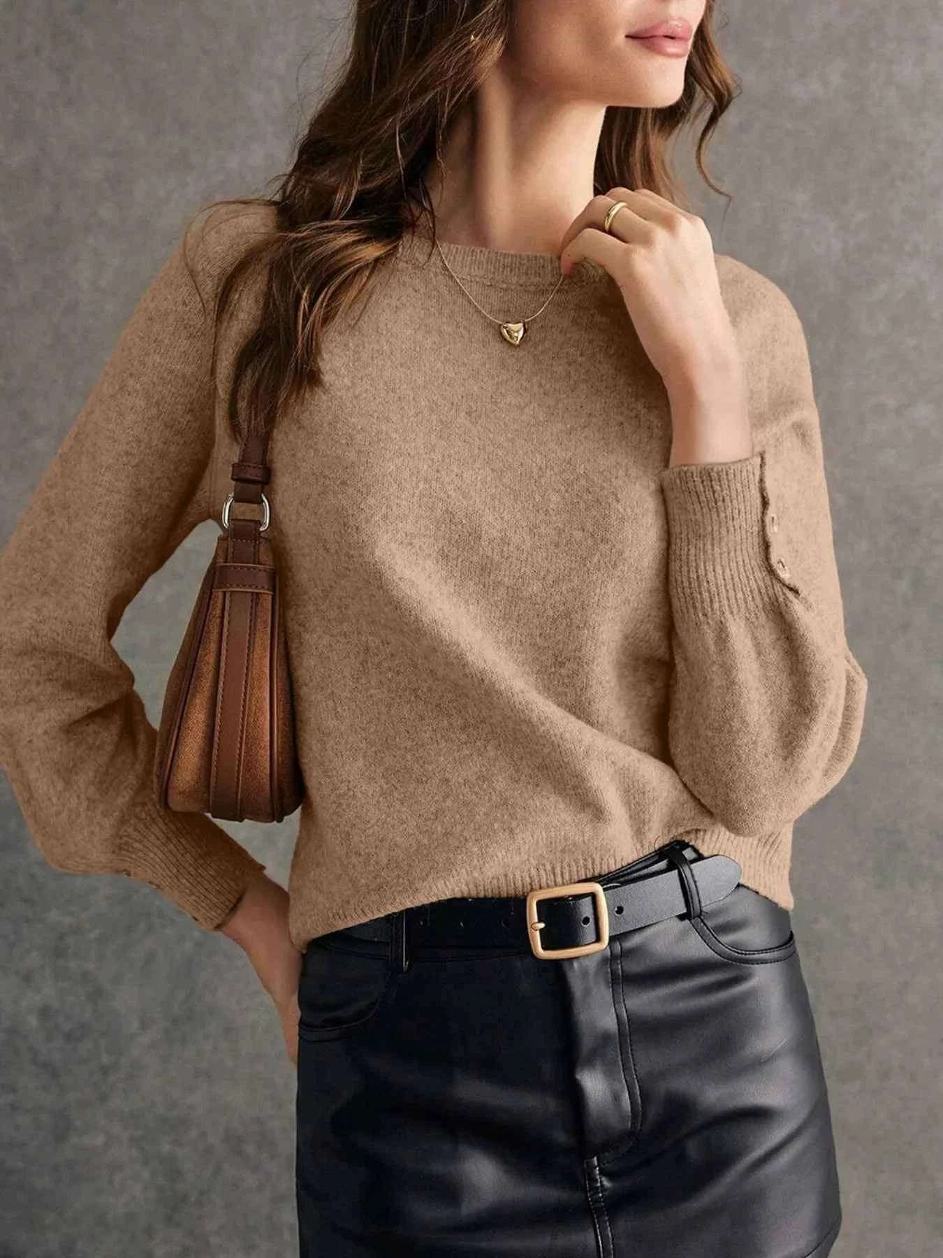 Crew Neck Long Sleeve Sweater.