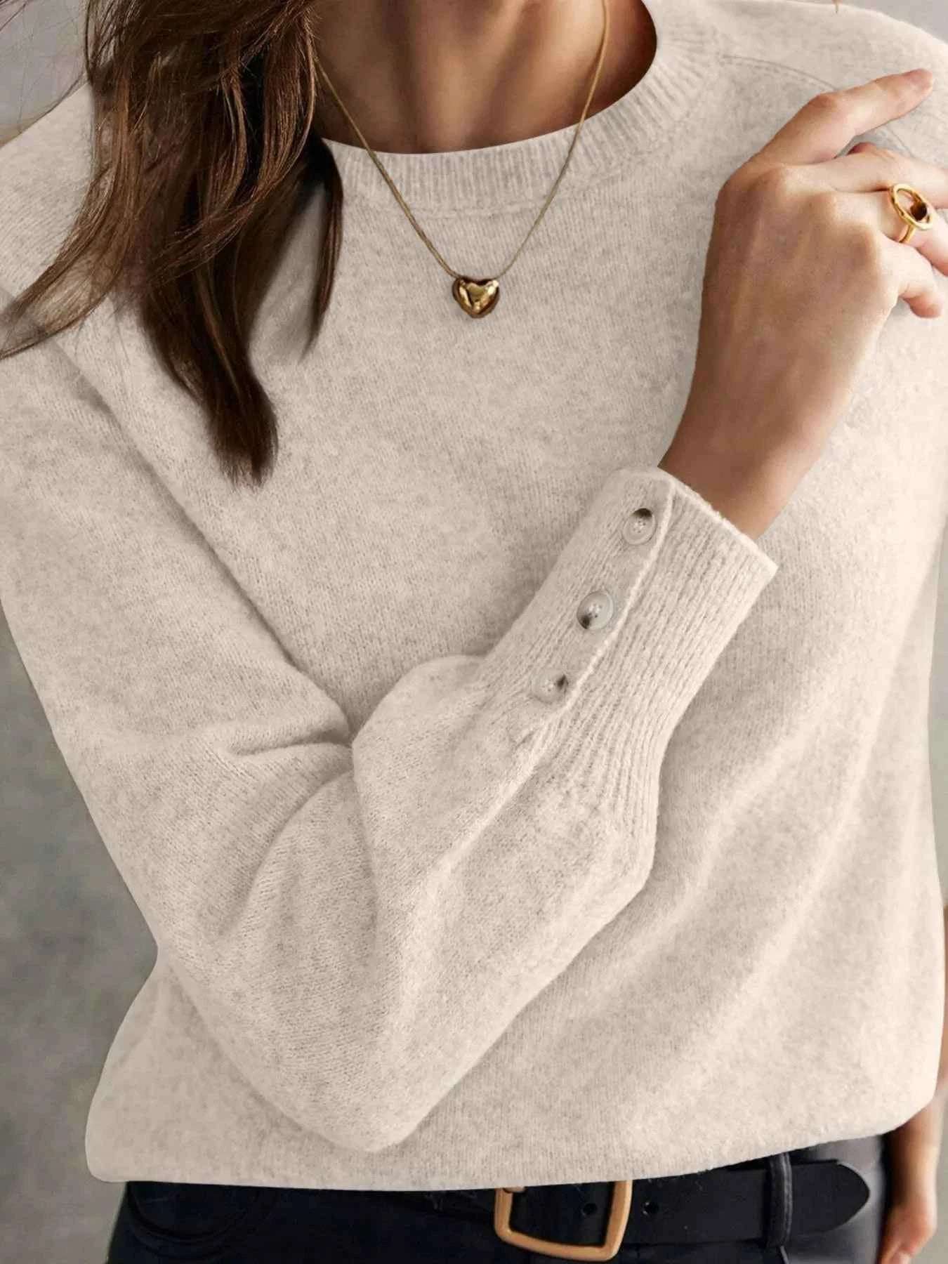 Crew Neck Long Sleeve Sweater.