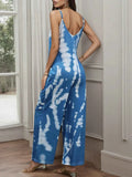 Tie-Dye Spaghetti Strap Wide Leg Jumpsuit.
