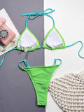 Ribbed Halter Neck Two-Piece Bikini Set.