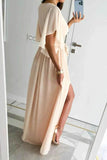 Surplice Flutter Sleeve Maxi Dress.