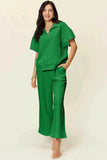 Double Take Texture Set: Full Size Half Zip Top & Pants Set - EBYNN