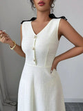 Buttoned Sleeveless Maxi Tank Dress.
