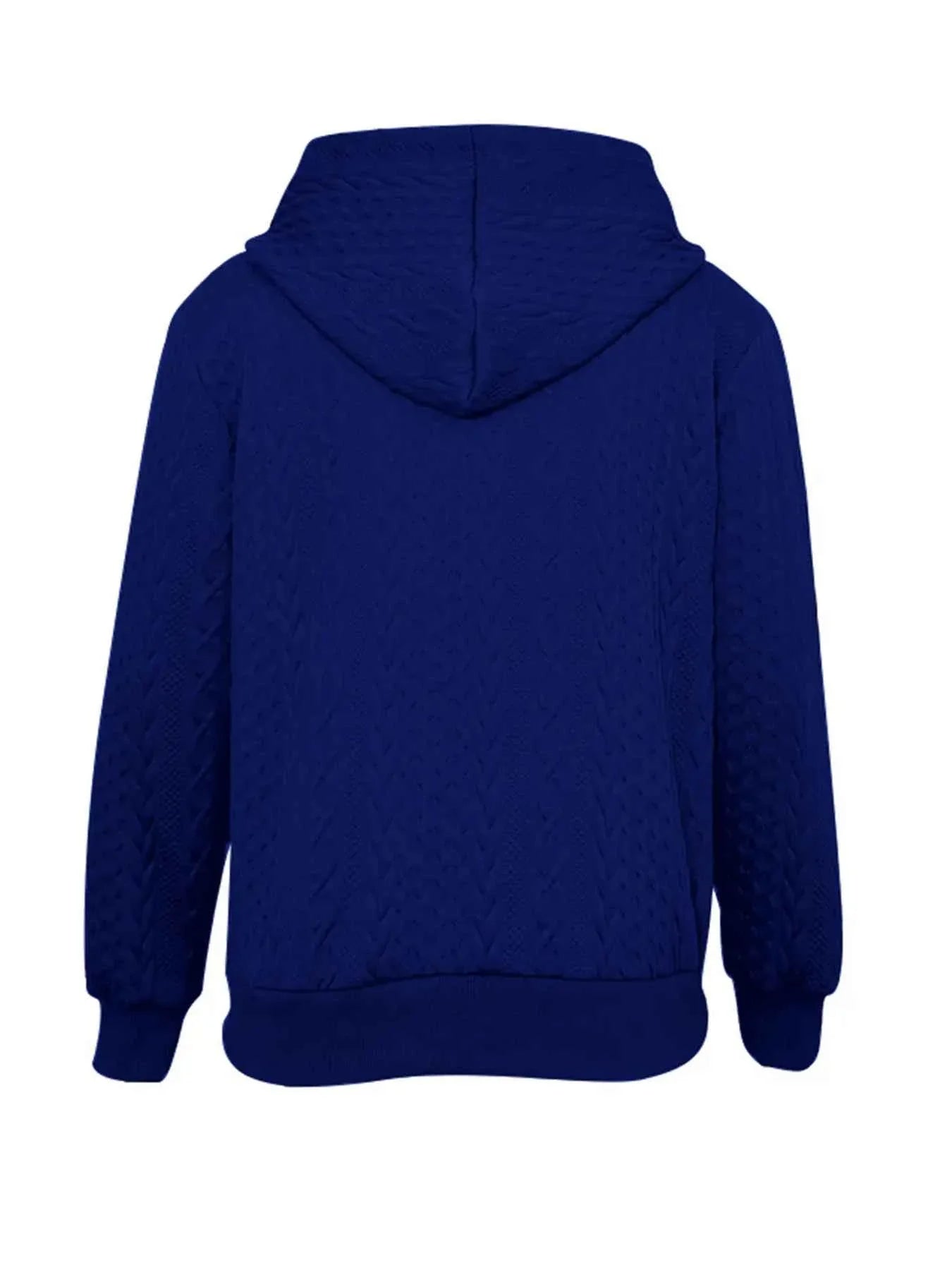 Drawstring Zip Up Hooded Jacket.