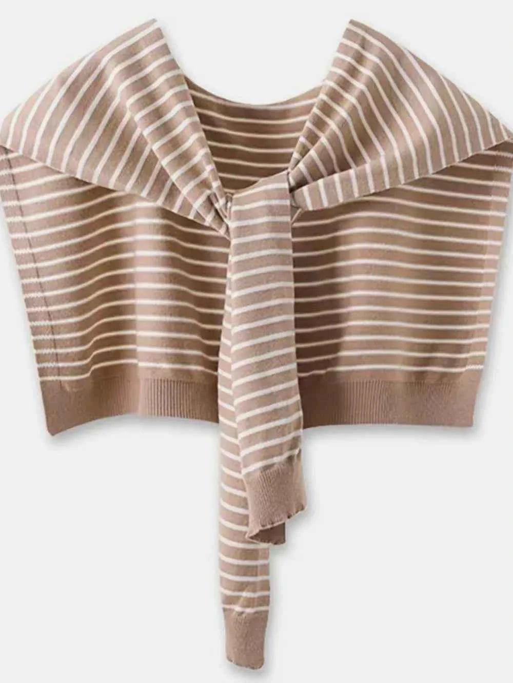 Striped Contrast Knit Wrap.