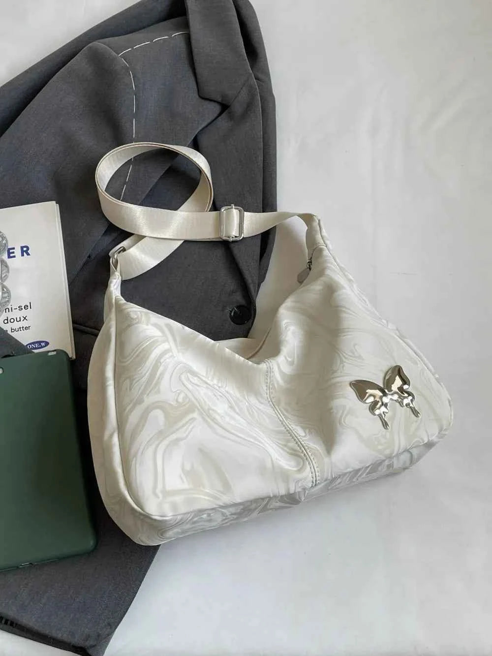 PU Leather Adjustable Strap Shoulder Bag.