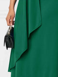 Women's Short Sleeve Midi Wrap Dress with Belt.