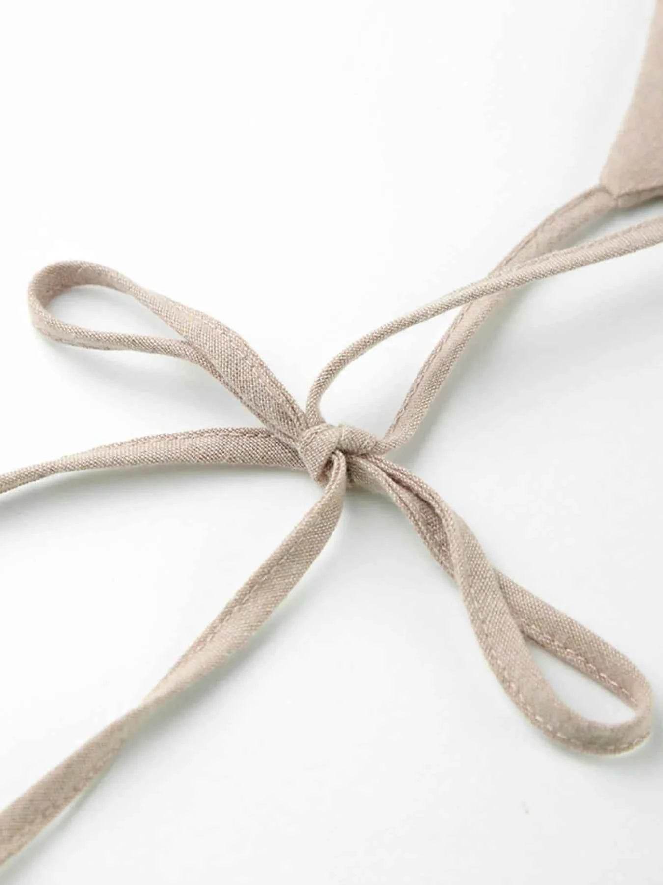 Tie-Shoulder Frill Mini Dress.