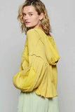 POL Raw Hem Cropped Hooded Jacket.