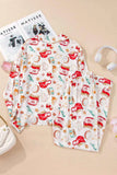 Printed Collared Neck Top and Pants Lounge Set.
