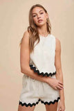 Annie Wear Ric Rac Trim Top & Shorts Set - EBYNN