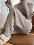 Mock Neck Raglan Sleeve Sweater Set - EBYNN