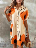 Women’s Printed Button-Front Shirt Dress.