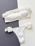 Applique Tie Back Two-Piece Bikini Set.