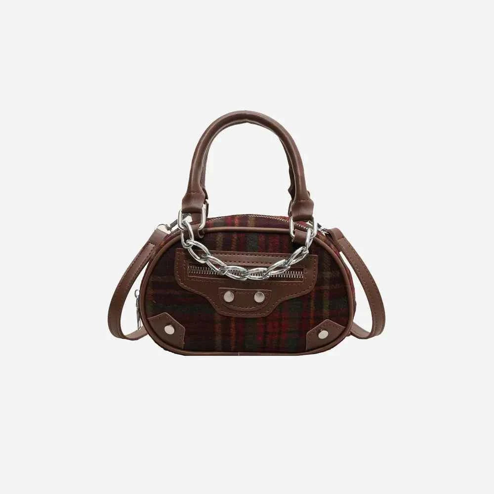 Plaid Print Crossbody Bag.
